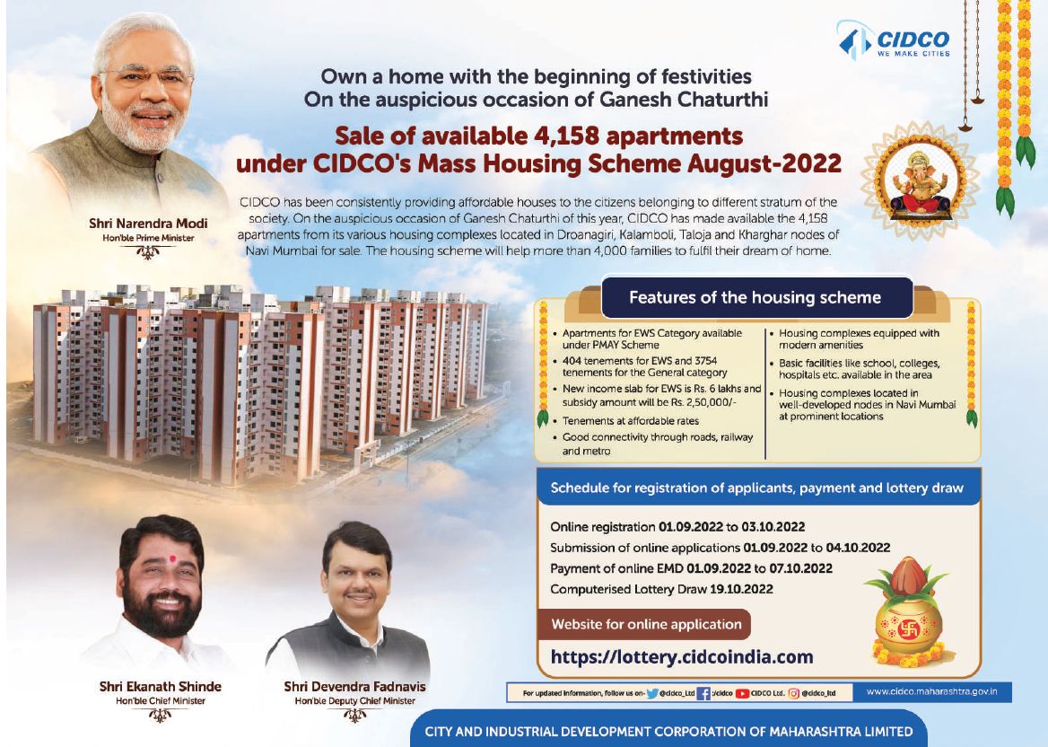 CIDCO Lottery 2023 Apply Online for CIDCO Lottery Check Latest Updates